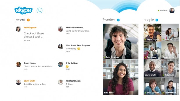Skype für Windows 8 - der Startbildschirm der App (Bild: Skype)